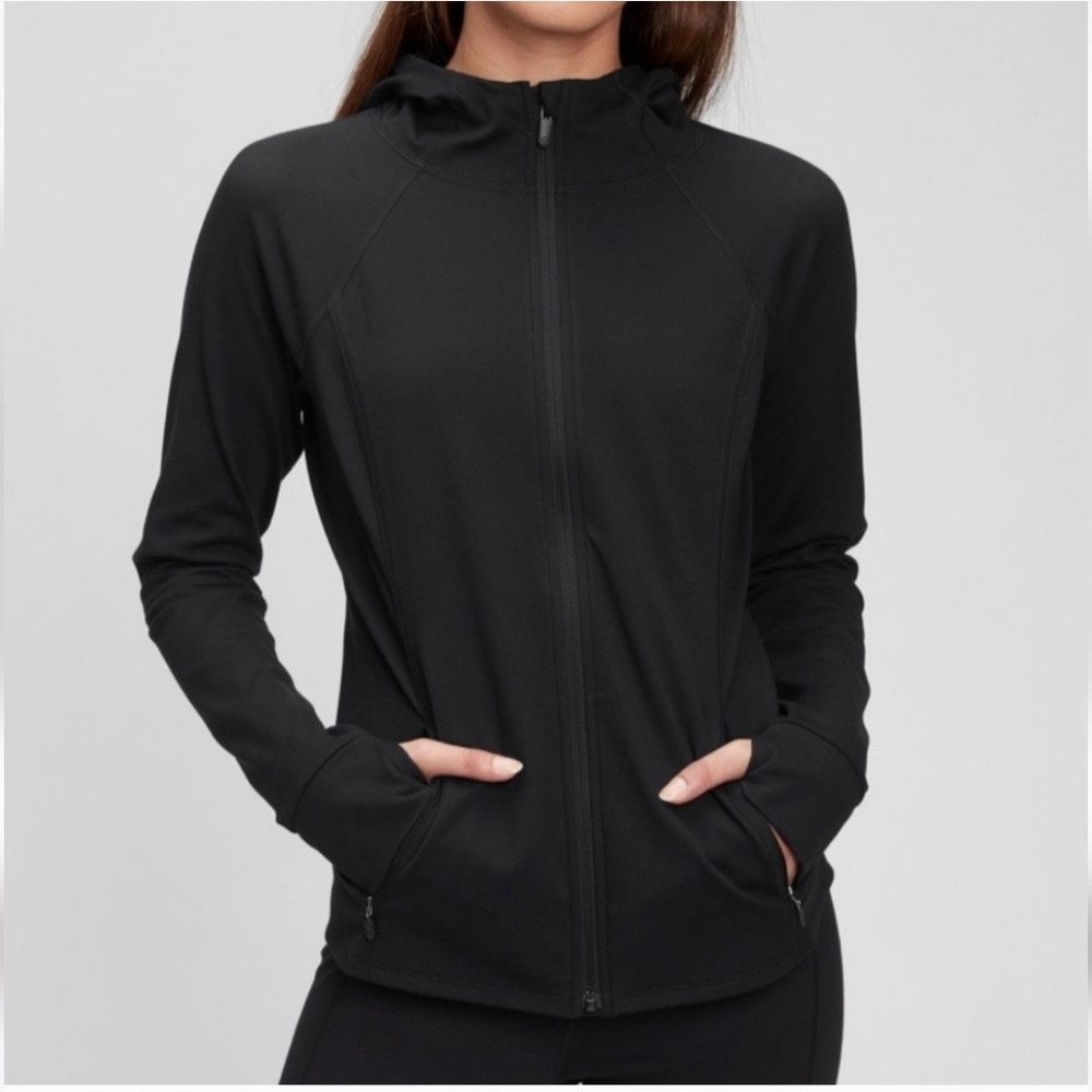 GapFit full zip light weight black hoodie jacket XS